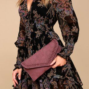Lulu's Weaving A Spell Burgundy Clutch